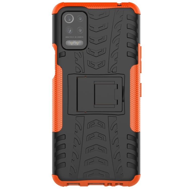 For LG K52 5G Tire Texture Shockproof TPU+PC Protective Case with Holder