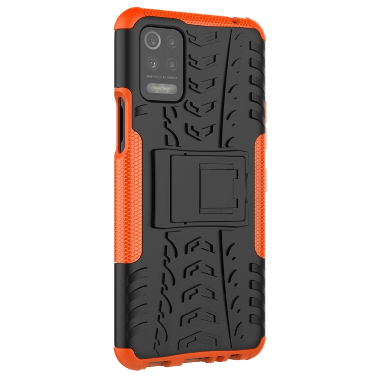 For LG K52 5G Tire Texture Shockproof TPU+PC Protective Case with Holder