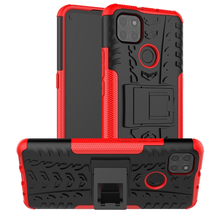 For Motorola Moto G9 Power Tire Texture Shockproof TPU+PC Protective Case with Holder