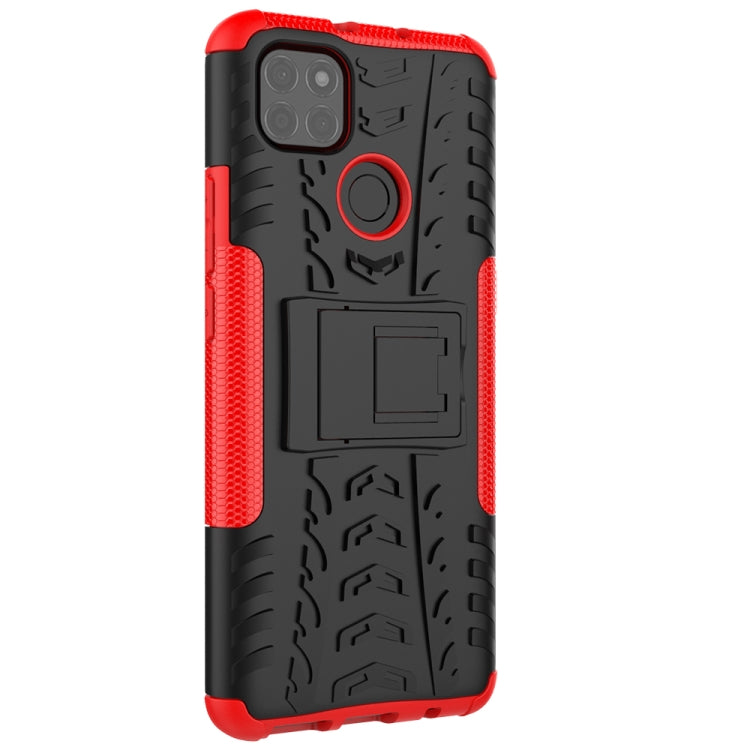 For Motorola Moto G9 Power Tire Texture Shockproof TPU+PC Protective Case with Holder