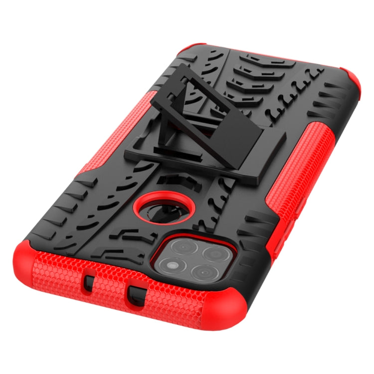 For Motorola Moto G9 Power Tire Texture Shockproof TPU+PC Protective Case with Holder