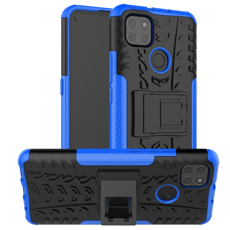 For Motorola Moto G9 Power Tire Texture Shockproof TPU+PC Protective Case with Holder