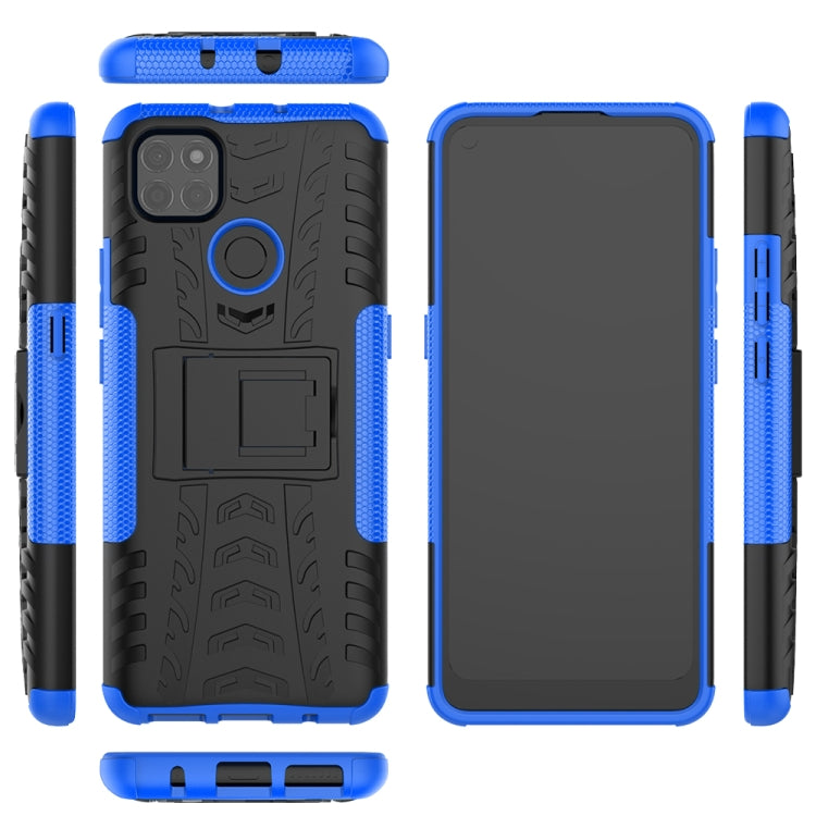 For Motorola Moto G9 Power Tire Texture Shockproof TPU+PC Protective Case with Holder