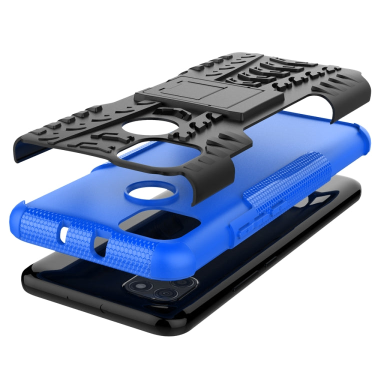 For Motorola Moto G9 Power Tire Texture Shockproof TPU+PC Protective Case with Holder