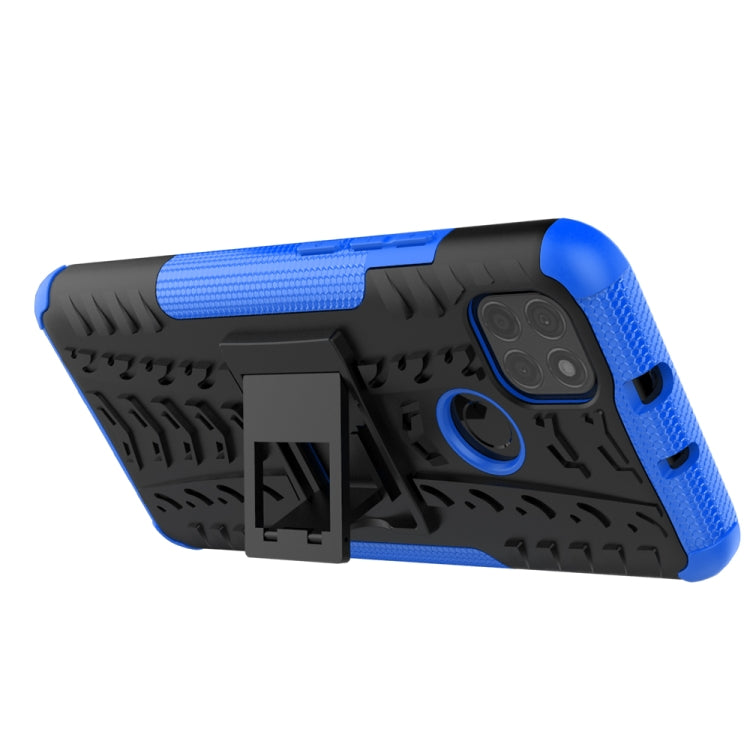 For Motorola Moto G9 Power Tire Texture Shockproof TPU+PC Protective Case with Holder