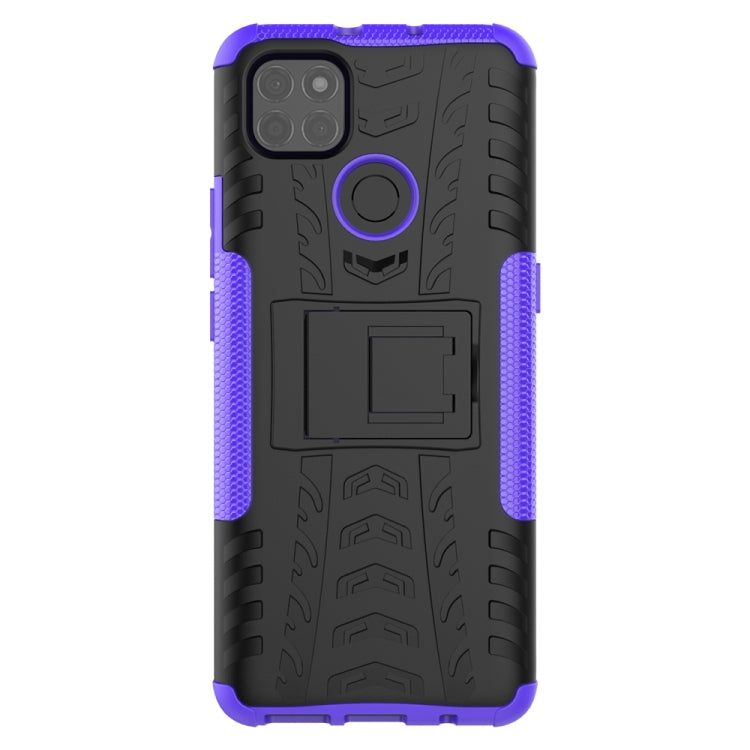 For Motorola Moto G9 Power Tire Texture Shockproof TPU+PC Protective Case with Holder