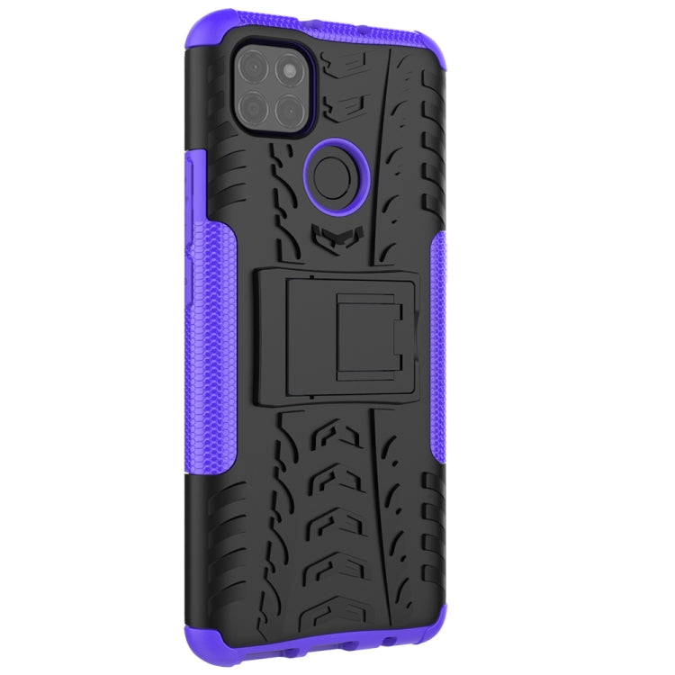 For Motorola Moto G9 Power Tire Texture Shockproof TPU+PC Protective Case with Holder