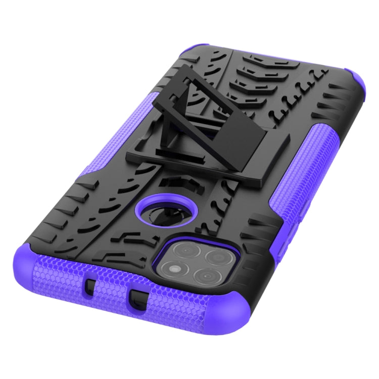 For Motorola Moto G9 Power Tire Texture Shockproof TPU+PC Protective Case with Holder