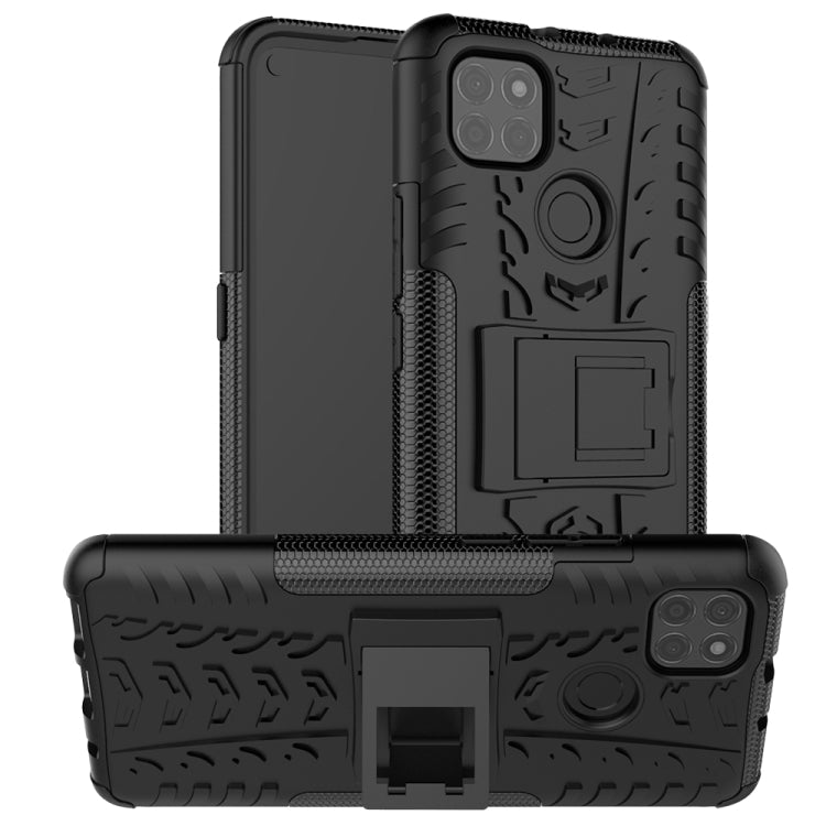 For Motorola Moto G9 Power Tire Texture Shockproof TPU+PC Protective Case with Holder