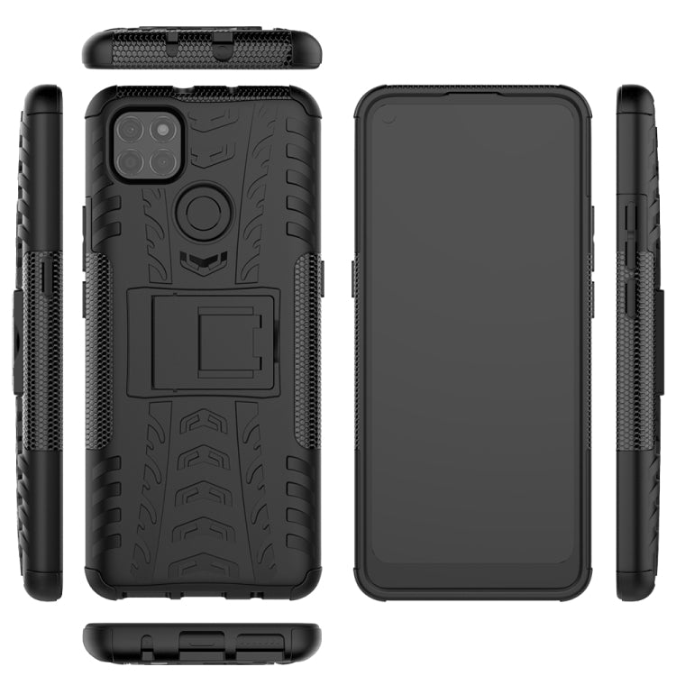 For Motorola Moto G9 Power Tire Texture Shockproof TPU+PC Protective Case with Holder