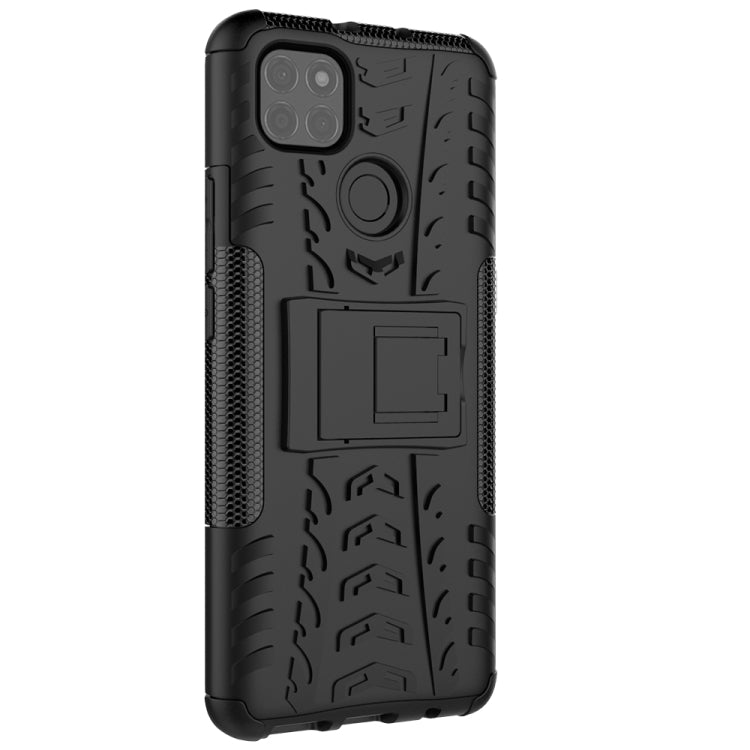 For Motorola Moto G9 Power Tire Texture Shockproof TPU+PC Protective Case with Holder