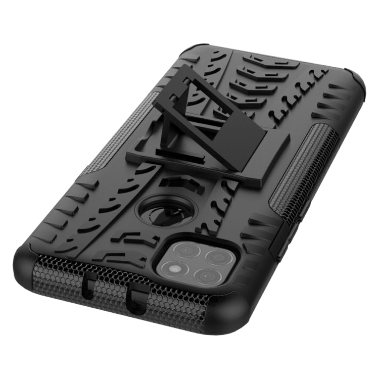 For Motorola Moto G9 Power Tire Texture Shockproof TPU+PC Protective Case with Holder
