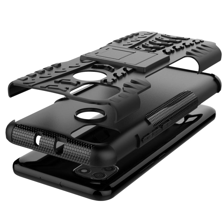 For Motorola Moto G9 Power Tire Texture Shockproof TPU+PC Protective Case with Holder