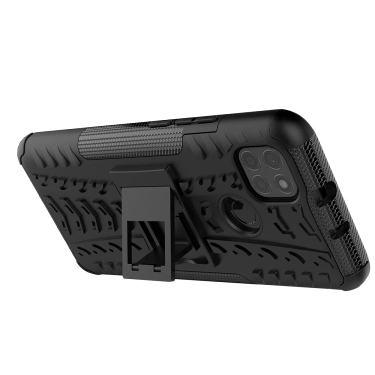 For Motorola Moto G9 Power Tire Texture Shockproof TPU+PC Protective Case with Holder