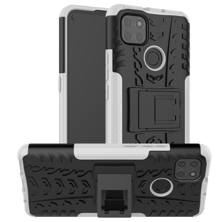 For Motorola Moto G9 Power Tire Texture Shockproof TPU+PC Protective Case with Holder