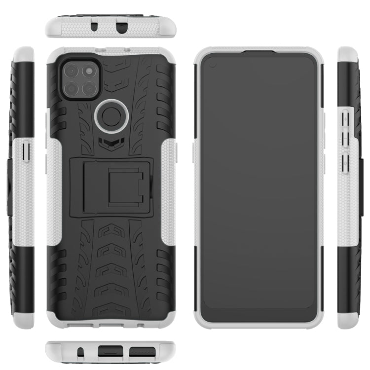 For Motorola Moto G9 Power Tire Texture Shockproof TPU+PC Protective Case with Holder