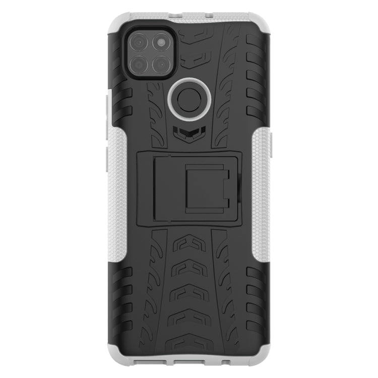 For Motorola Moto G9 Power Tire Texture Shockproof TPU+PC Protective Case with Holder
