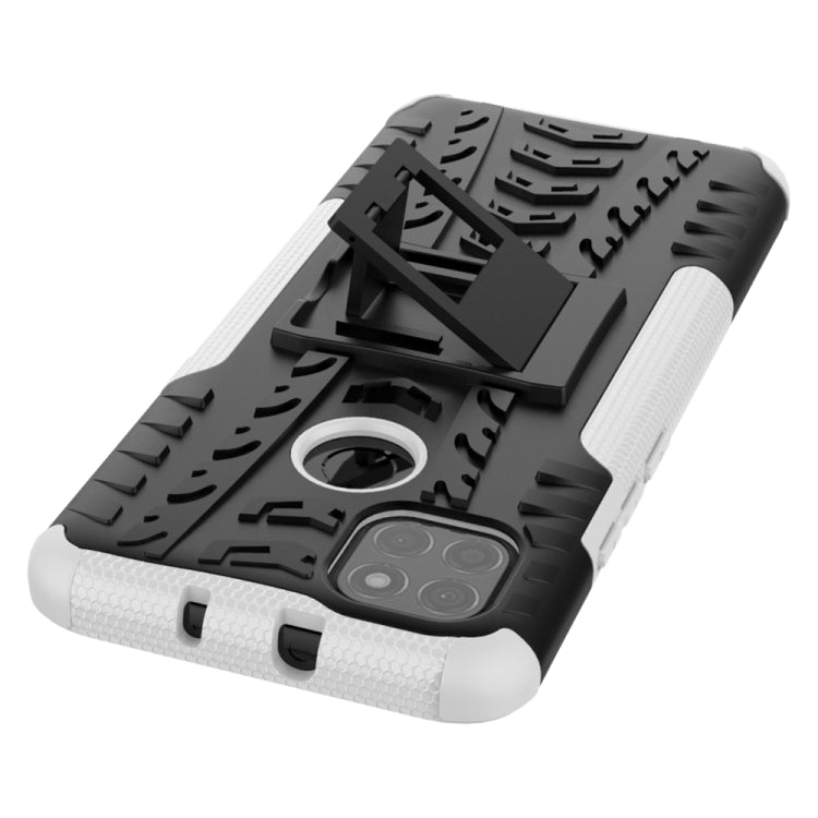 For Motorola Moto G9 Power Tire Texture Shockproof TPU+PC Protective Case with Holder
