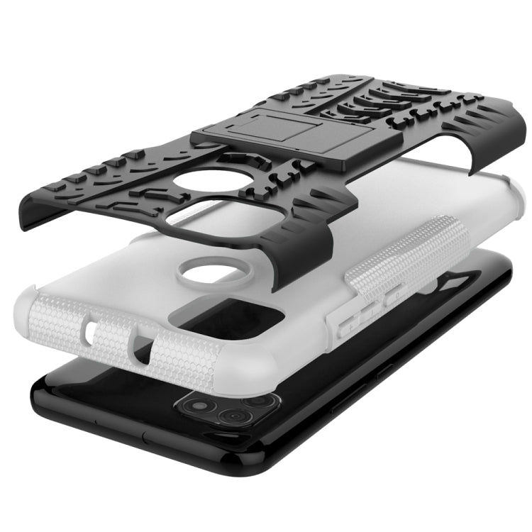 For Motorola Moto G9 Power Tire Texture Shockproof TPU+PC Protective Case with Holder