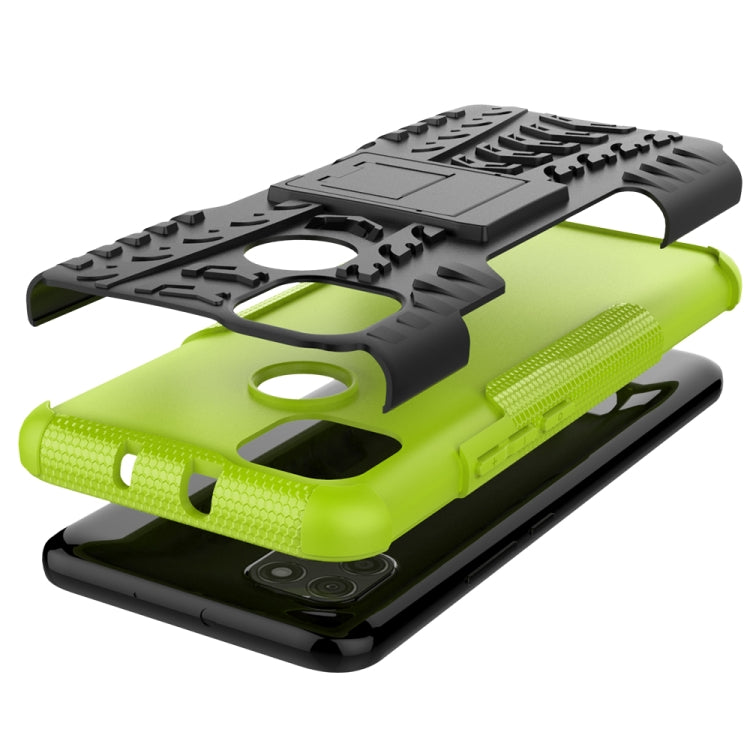 For Motorola Moto G9 Power Tire Texture Shockproof TPU+PC Protective Case with Holder