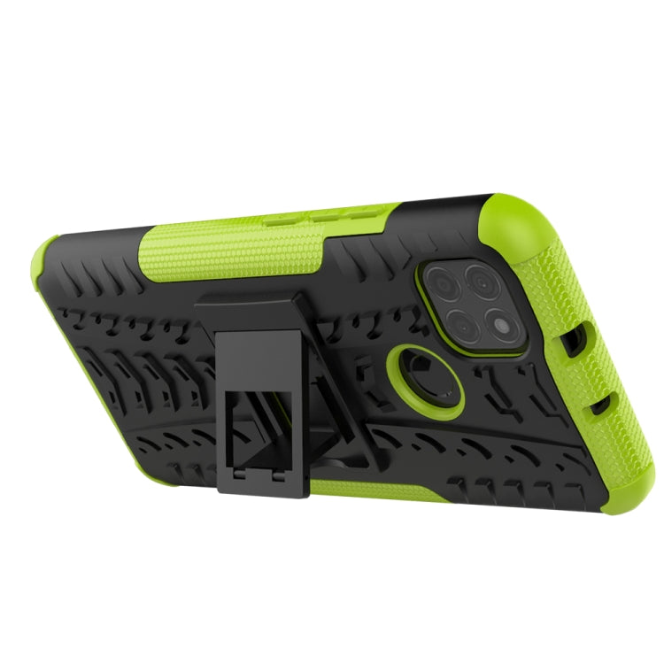 For Motorola Moto G9 Power Tire Texture Shockproof TPU+PC Protective Case with Holder