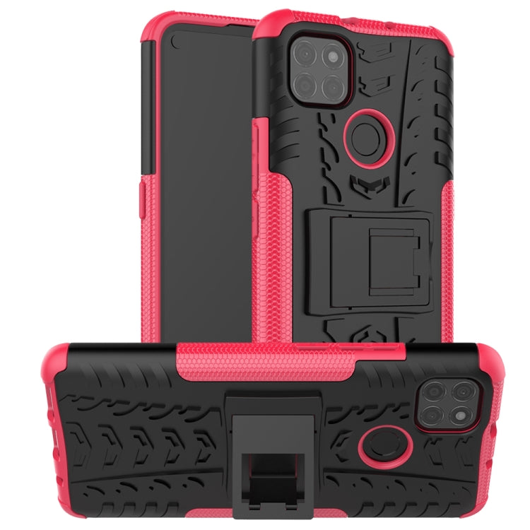 For Motorola Moto G9 Power Tire Texture Shockproof TPU+PC Protective Case with Holder