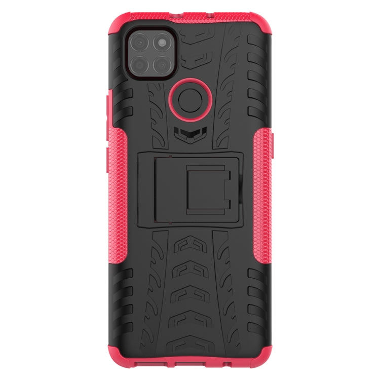 For Motorola Moto G9 Power Tire Texture Shockproof TPU+PC Protective Case with Holder