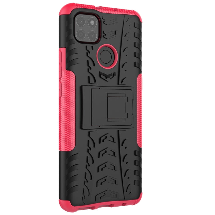 For Motorola Moto G9 Power Tire Texture Shockproof TPU+PC Protective Case with Holder