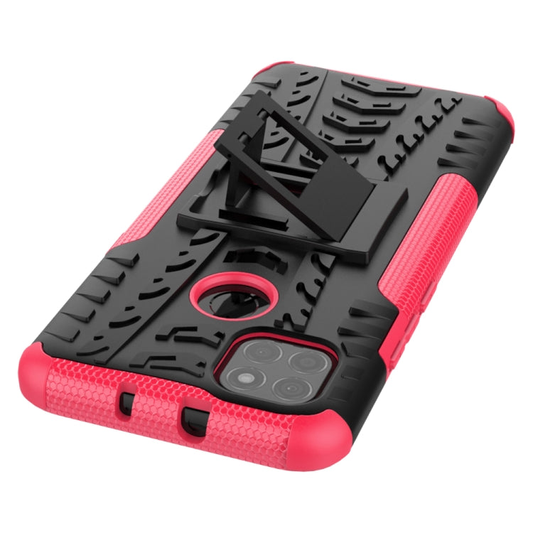 For Motorola Moto G9 Power Tire Texture Shockproof TPU+PC Protective Case with Holder
