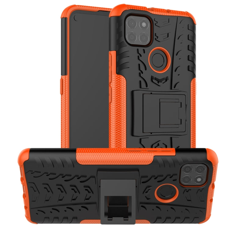 For Motorola Moto G9 Power Tire Texture Shockproof TPU+PC Protective Case with Holder