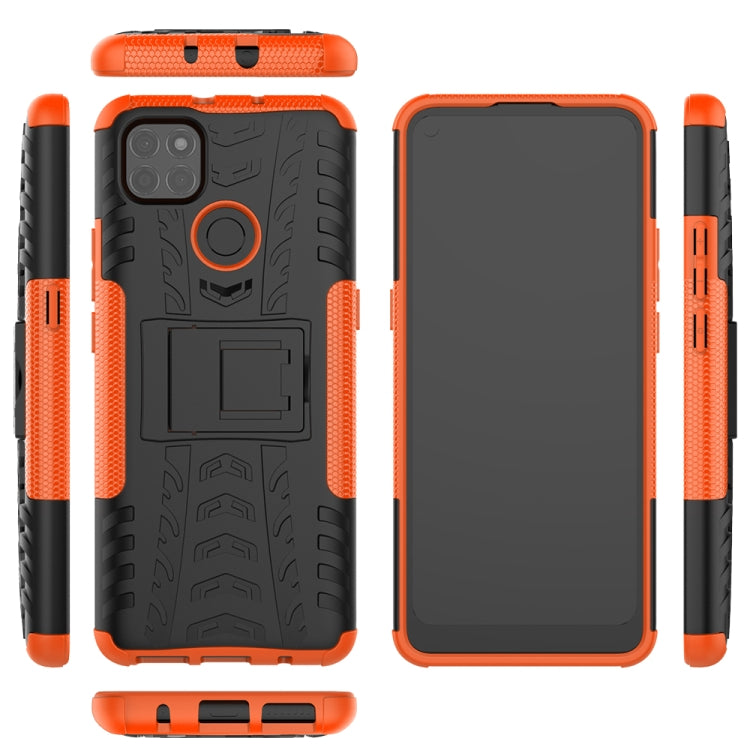 For Motorola Moto G9 Power Tire Texture Shockproof TPU+PC Protective Case with Holder
