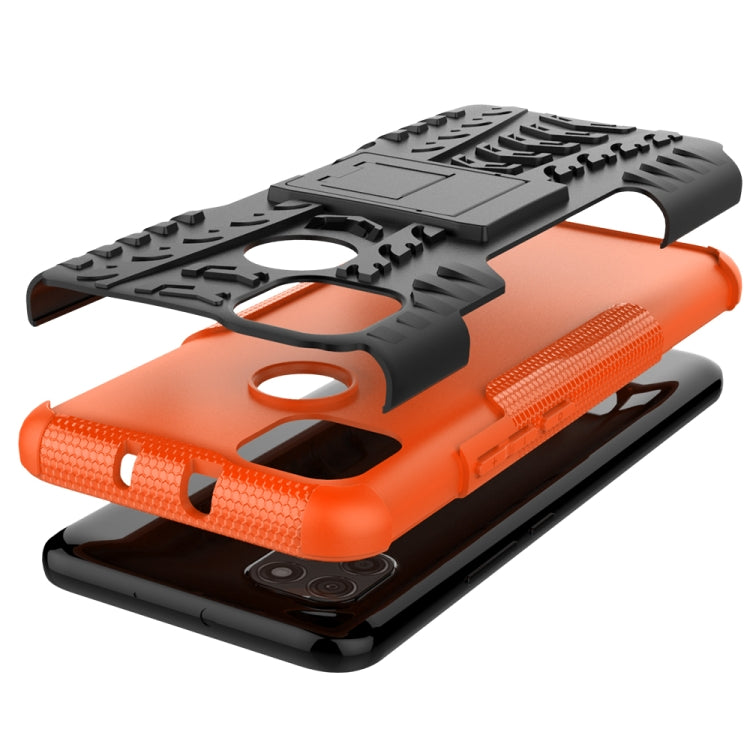 For Motorola Moto G9 Power Tire Texture Shockproof TPU+PC Protective Case with Holder
