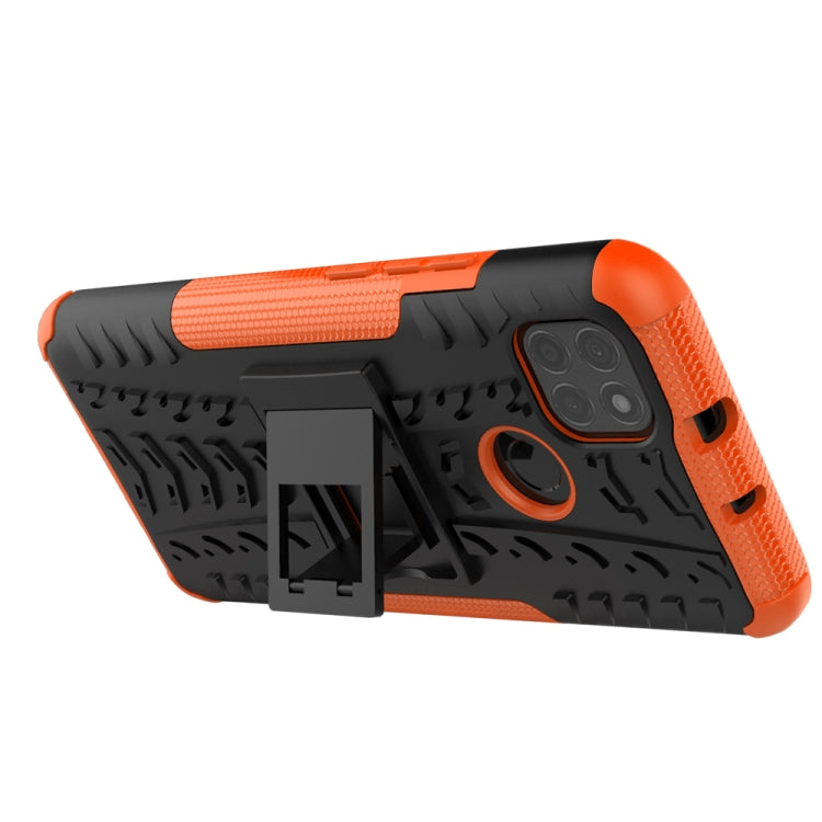 For Motorola Moto G9 Power Tire Texture Shockproof TPU+PC Protective Case with Holder