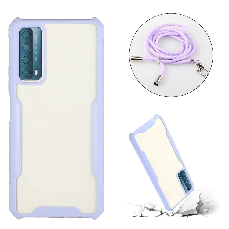 For Huawei P smart 2021 Acrylic + Color TPU Shockproof Case with Neck Lanyard