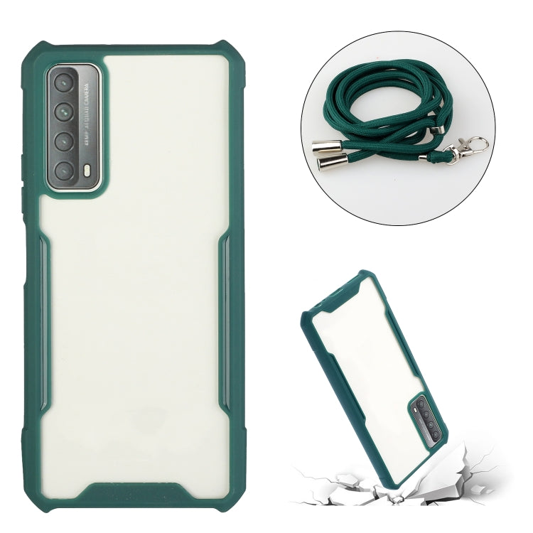 For Huawei P smart 2021 Acrylic + Color TPU Shockproof Case with Neck Lanyard
