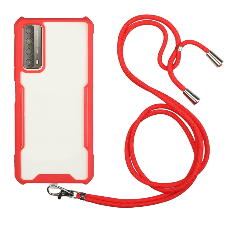 For Huawei P smart 2021 Acrylic + Color TPU Shockproof Case with Neck Lanyard