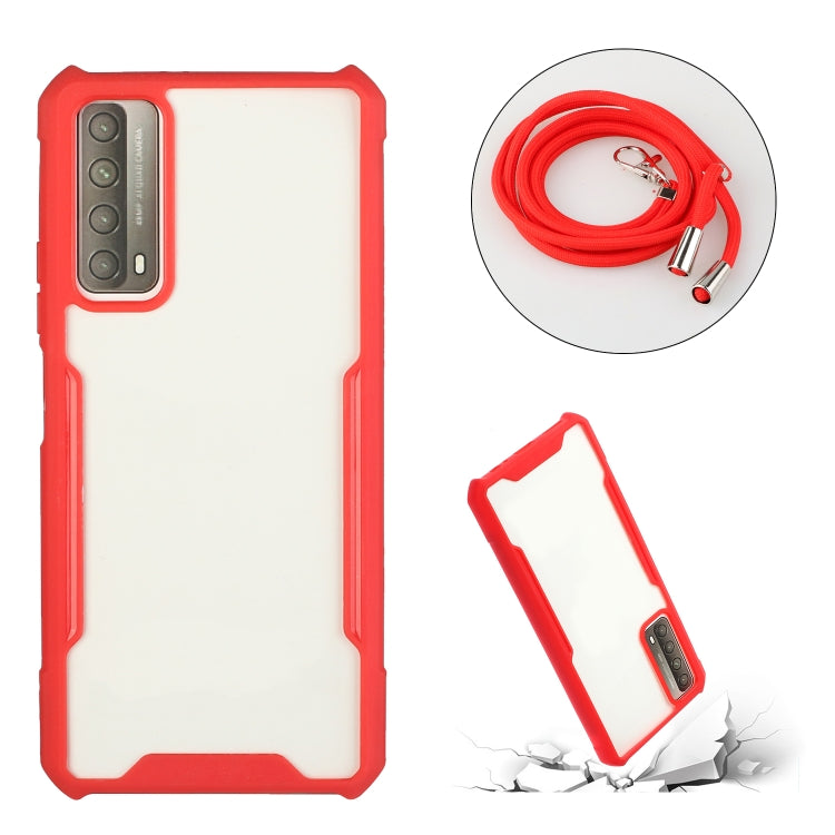 For Huawei P smart 2021 Acrylic + Color TPU Shockproof Case with Neck Lanyard