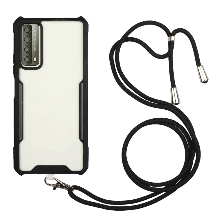 For Huawei P smart 2021 Acrylic + Color TPU Shockproof Case with Neck Lanyard