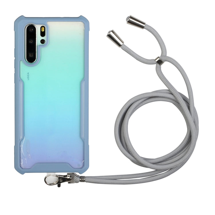 For Huawei P30 Pro Acrylic + Color TPU Shockproof Case with Neck Lanyard
