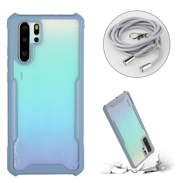 For Huawei P30 Pro Acrylic + Color TPU Shockproof Case with Neck Lanyard