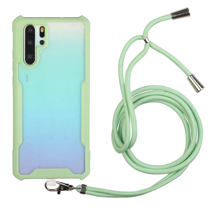 For Huawei P30 Pro Acrylic + Color TPU Shockproof Case with Neck Lanyard