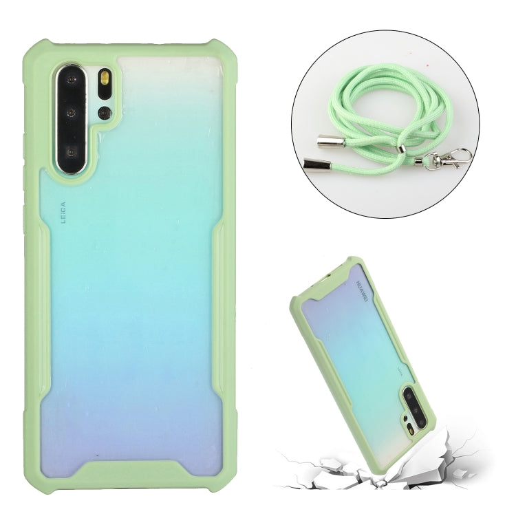For Huawei P30 Pro Acrylic + Color TPU Shockproof Case with Neck Lanyard