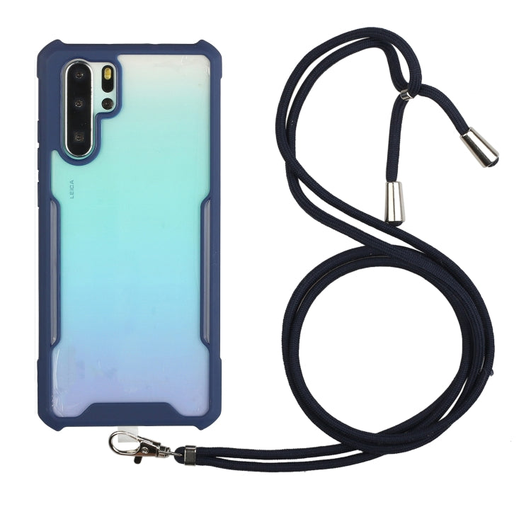 For Huawei P30 Pro Acrylic + Color TPU Shockproof Case with Neck Lanyard