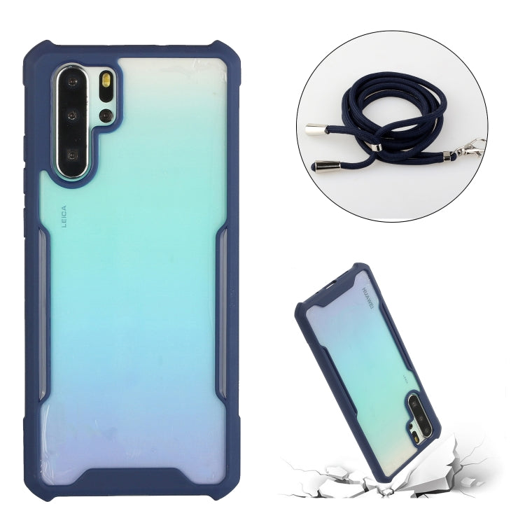 For Huawei P30 Pro Acrylic + Color TPU Shockproof Case with Neck Lanyard