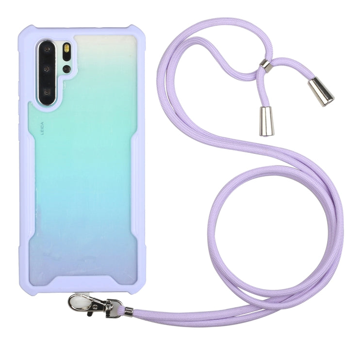 For Huawei P30 Pro Acrylic + Color TPU Shockproof Case with Neck Lanyard