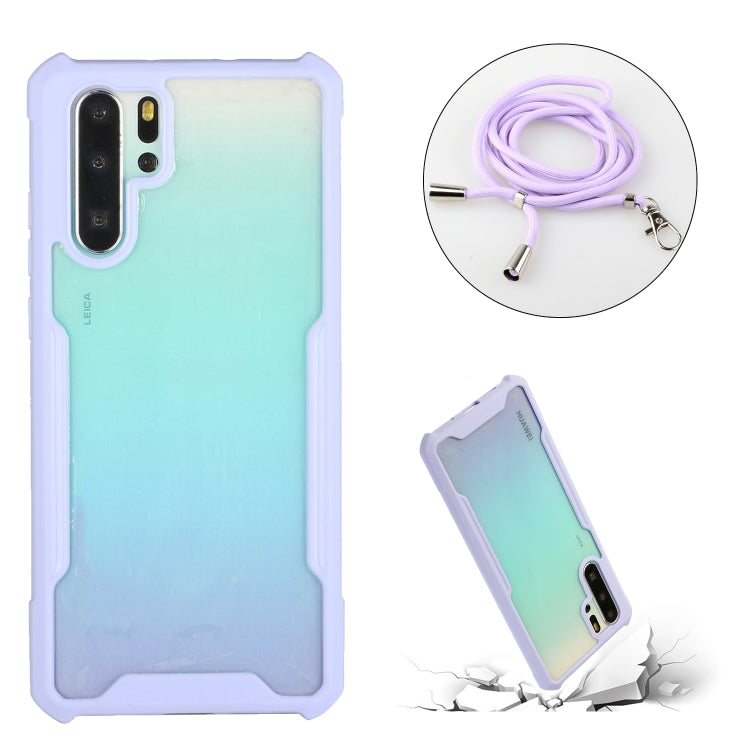 For Huawei P30 Pro Acrylic + Color TPU Shockproof Case with Neck Lanyard