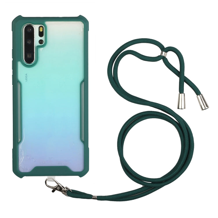 For Huawei P30 Pro Acrylic + Color TPU Shockproof Case with Neck Lanyard