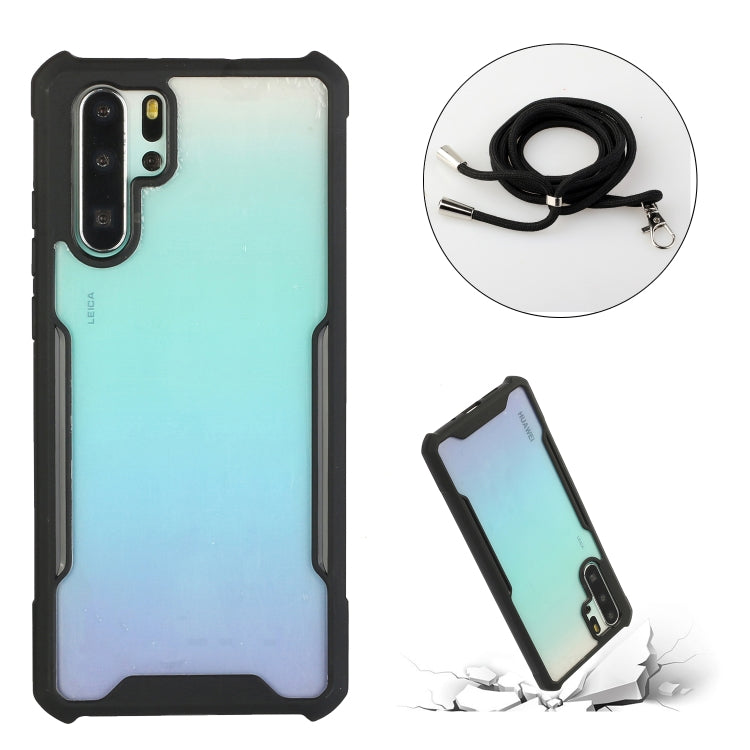 For Huawei P30 Pro Acrylic + Color TPU Shockproof Case with Neck Lanyard