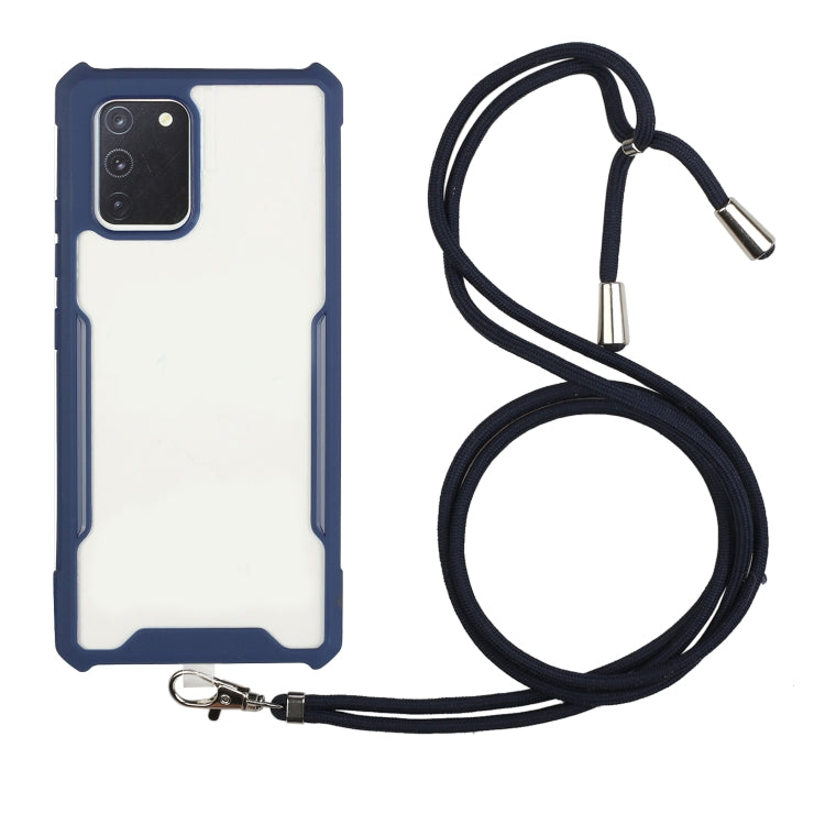 For Huawei P40 Acrylic + Color TPU Shockproof Case with Neck Lanyard
