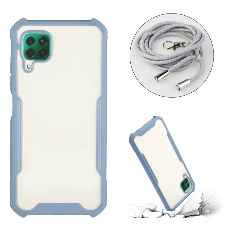 For Huawei P40 Lite / nova 6 SE Acrylic + Color TPU Shockproof Case with Neck Lanyard